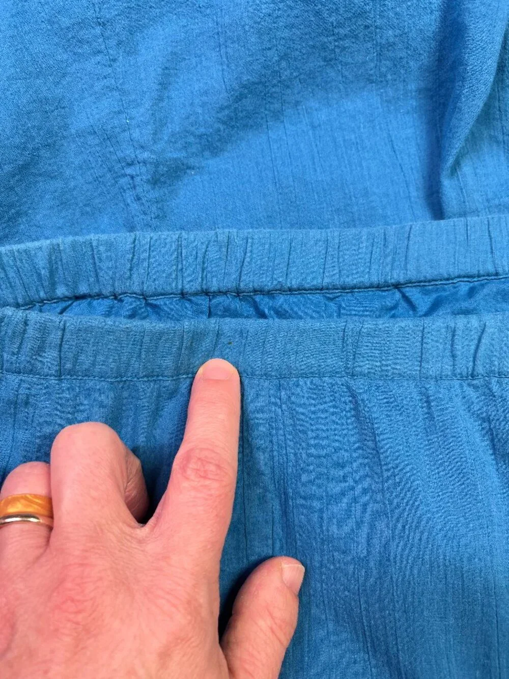 J. Jill Size L Teal Blue Pull-On Cotton Skirt Lined